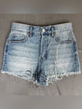 PacSun Shorts Women’s Sz 24 Blue High-Rise Distressed Denim Jean NWT